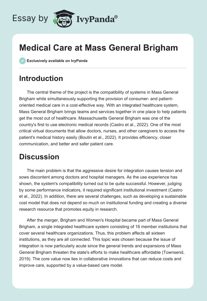 Medical Care at Mass General Brigham. Page 1