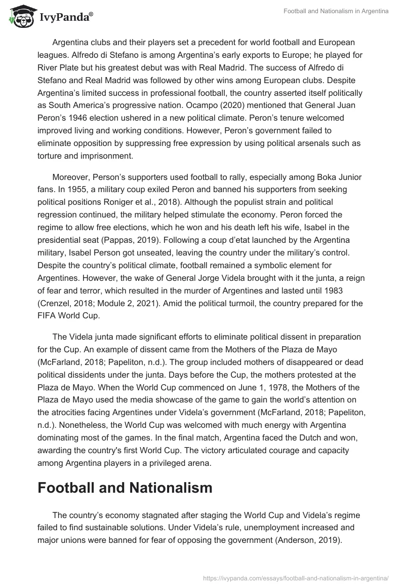 Football and Nationalism in Argentina. Page 2