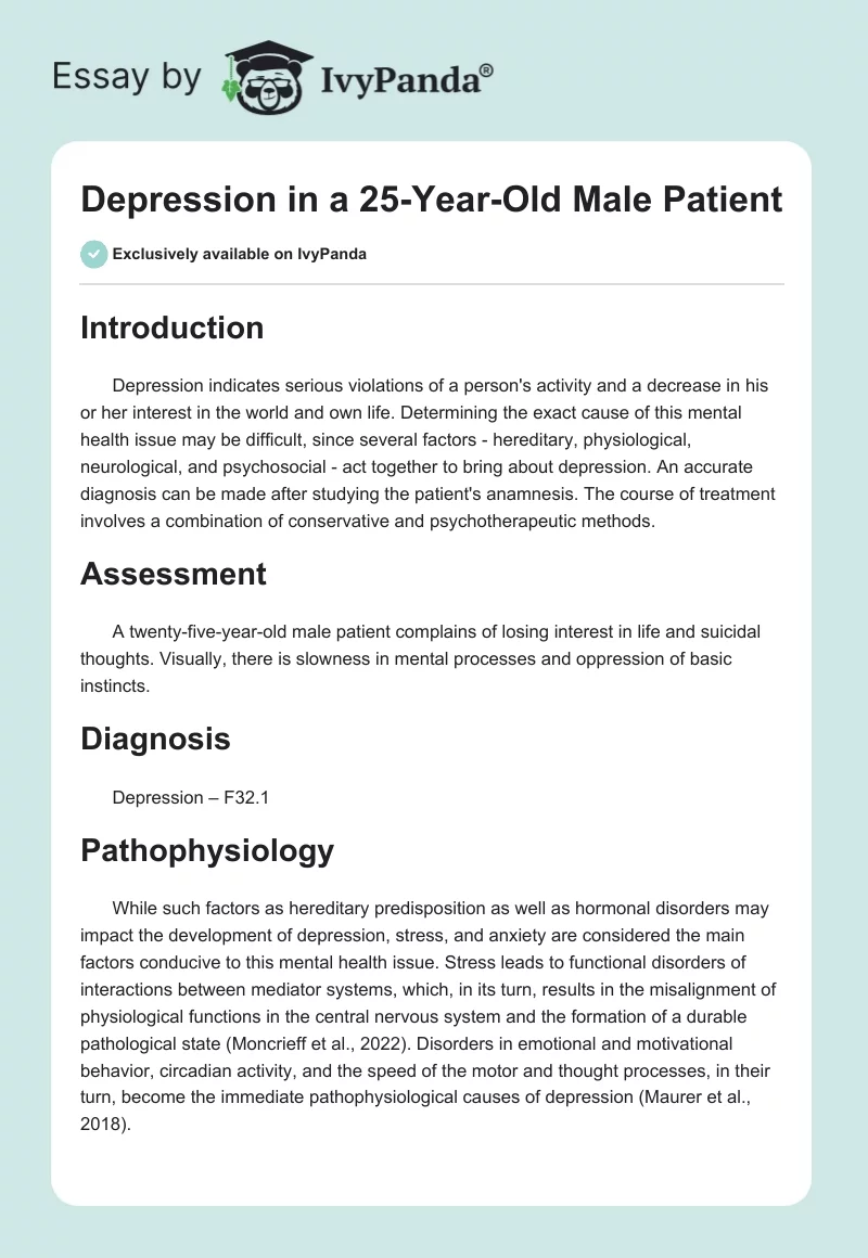 Depression in a 25-Year-Old Male Patient. Page 1