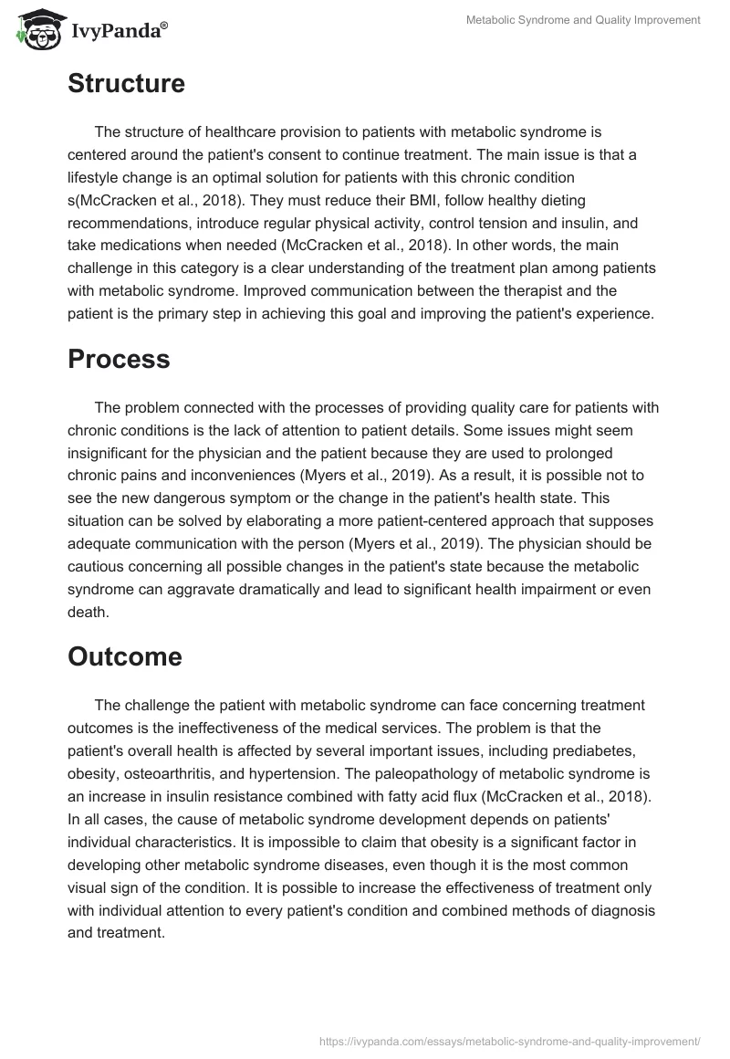 Metabolic Syndrome and Quality Improvement. Page 2