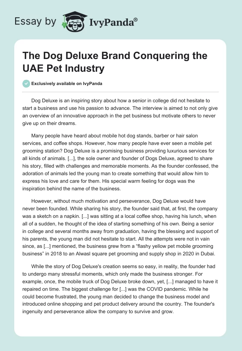 The Dog Deluxe Brand Conquering the UAE Pet Industry. Page 1