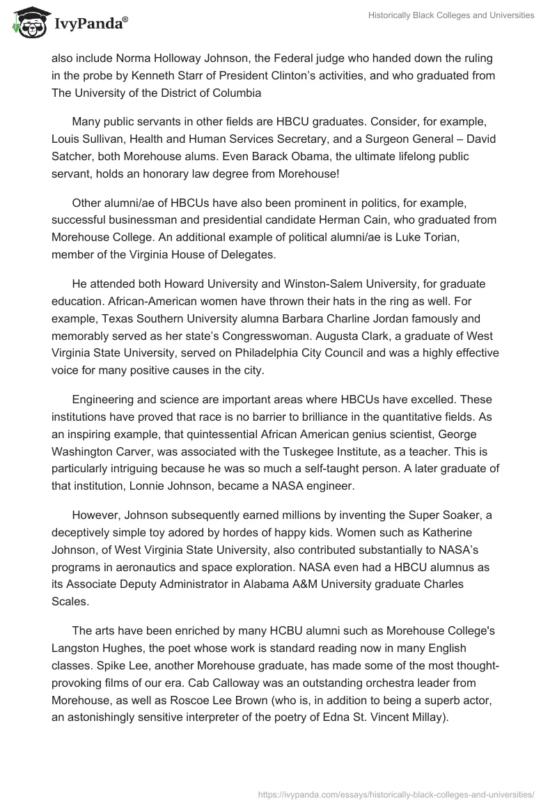 Historically Black Colleges and Universities. Page 2