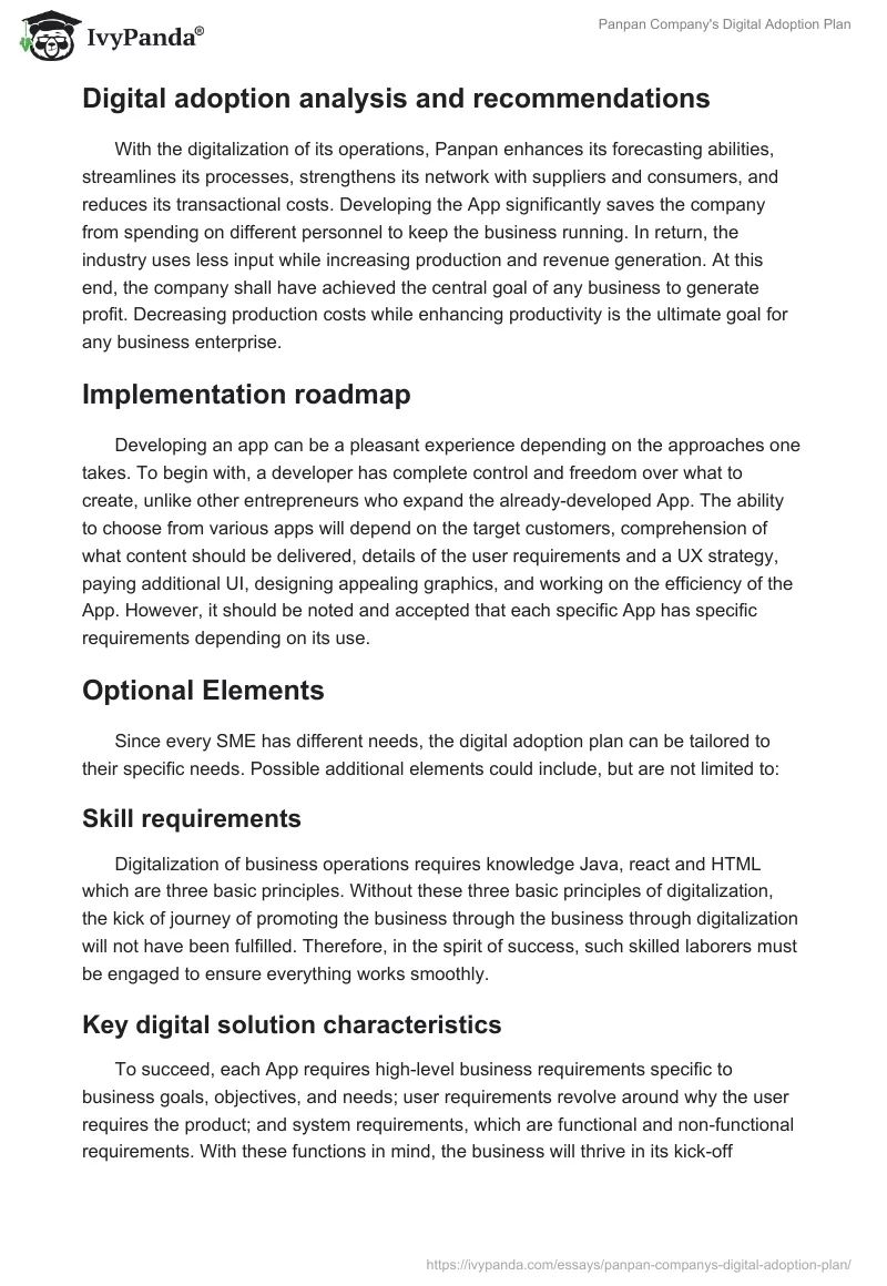 Panpan Company's Digital Adoption Plan. Page 5