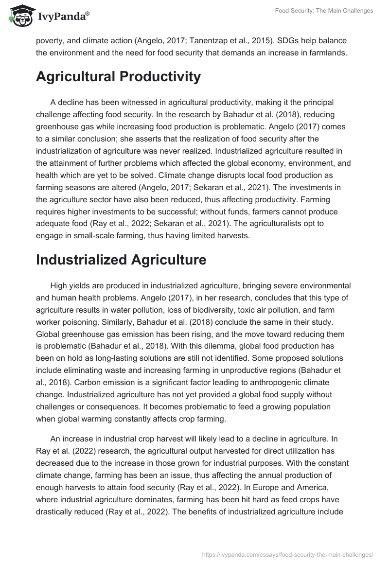 Food Security: The Main Challenges. Page 2