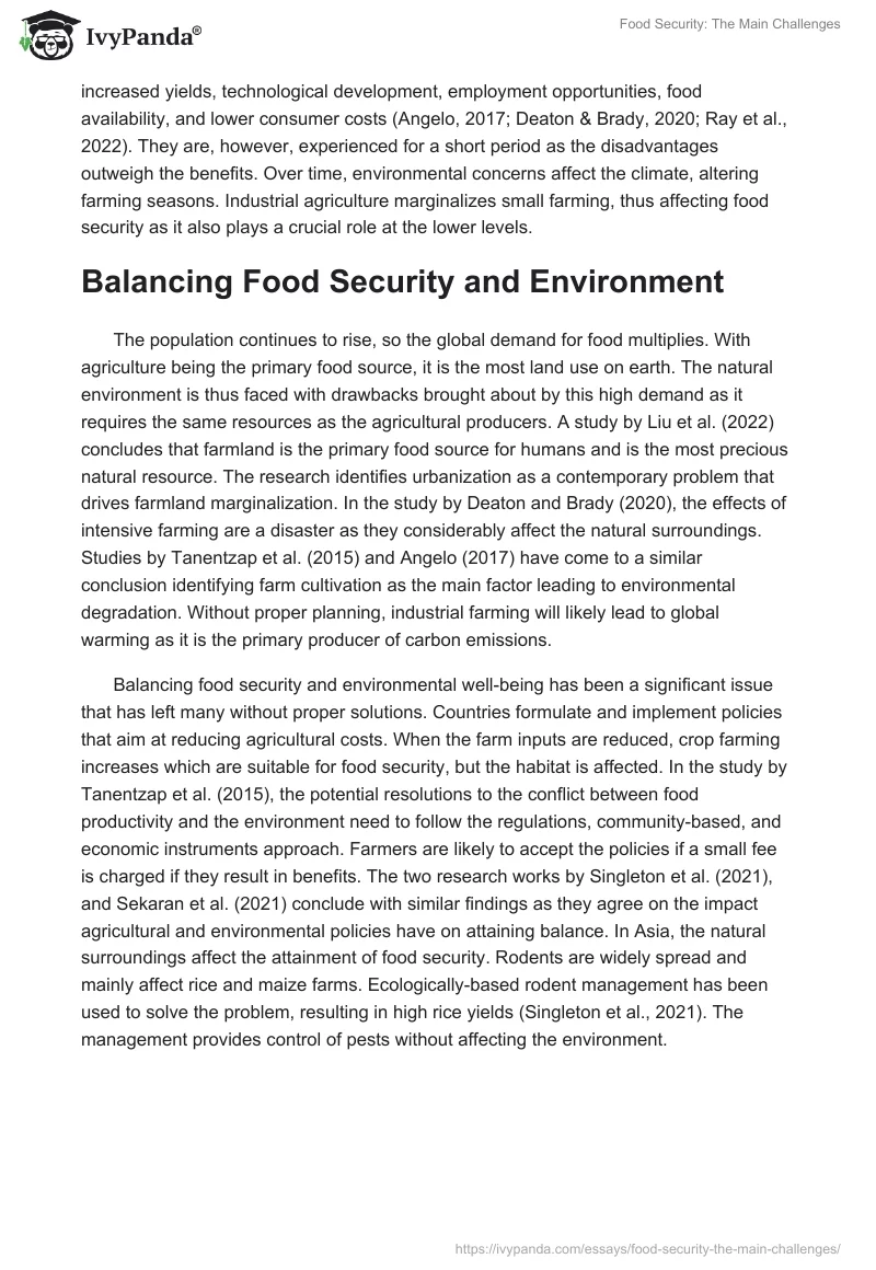 Food Security: The Main Challenges. Page 3