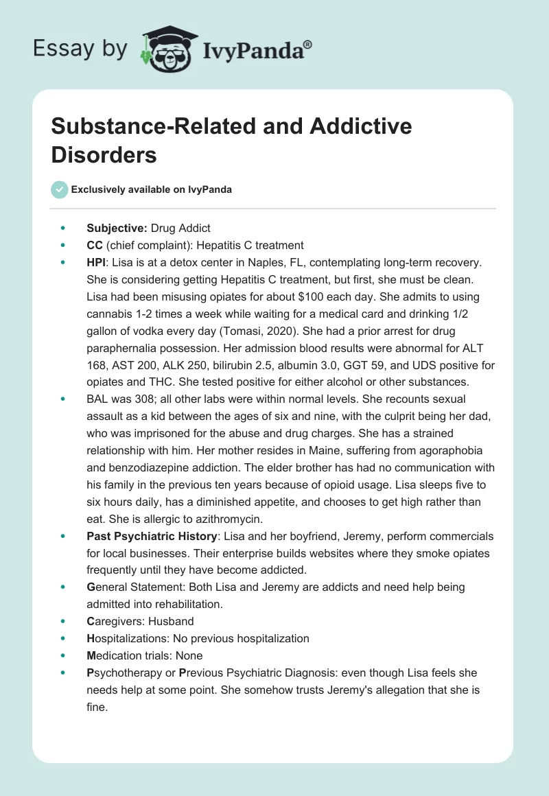 Substance-Related and Addictive Disorders. Page 1