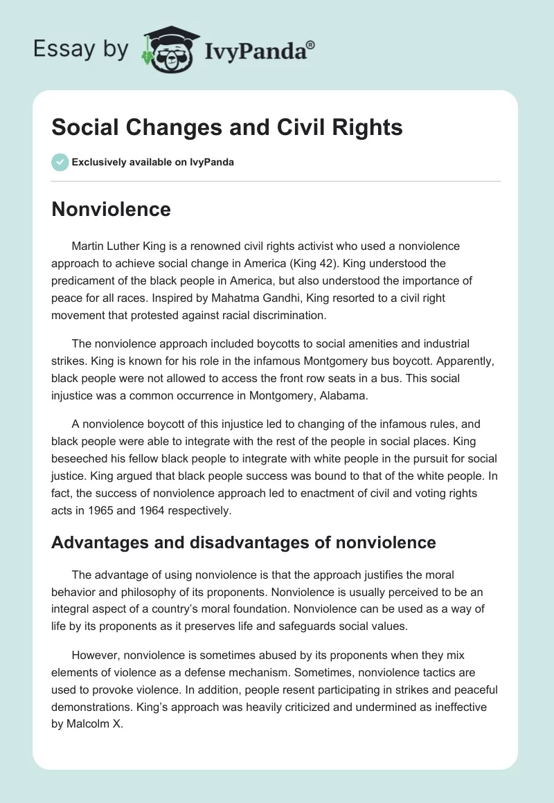 Social Changes and Civil Rights. Page 1