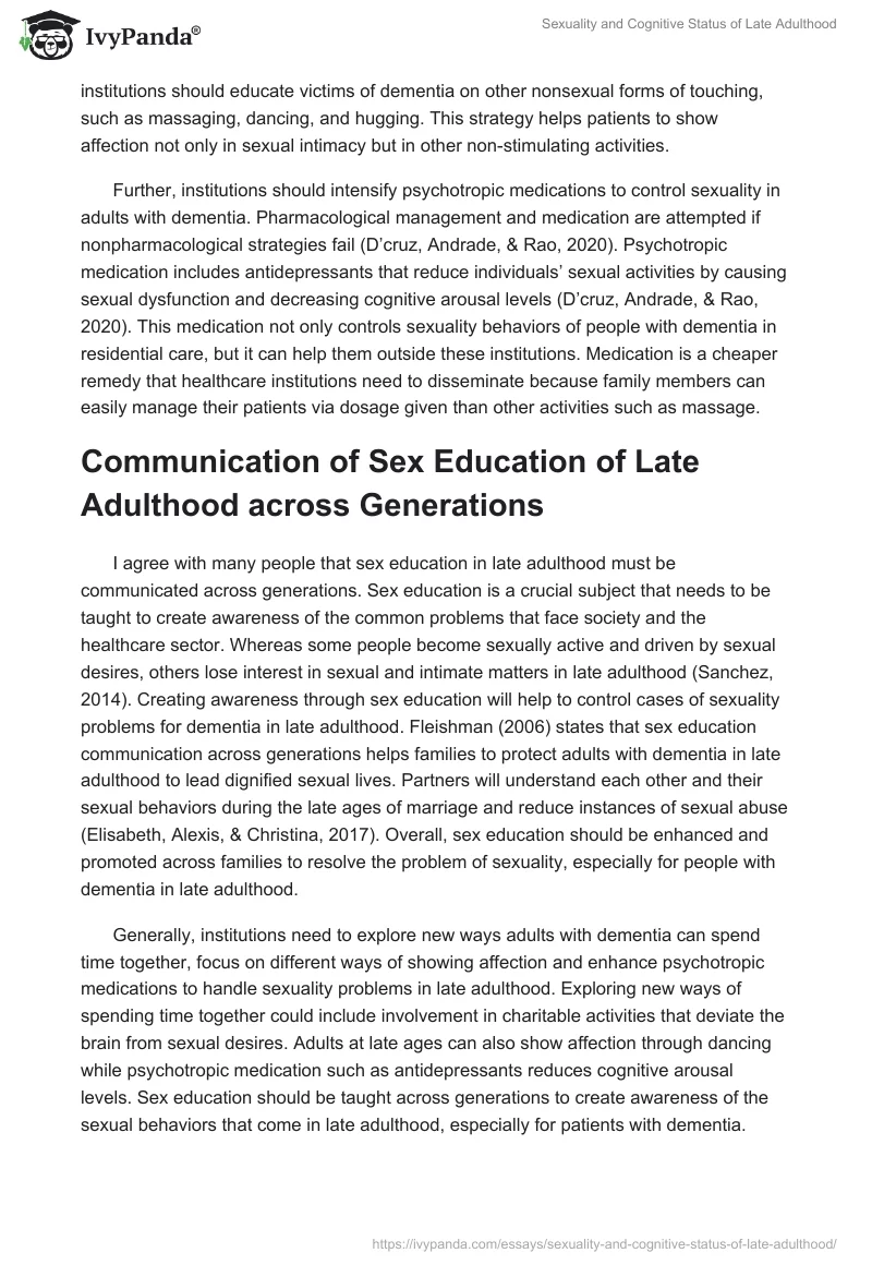 Sexuality and Cognitive Status of Late Adulthood. Page 2