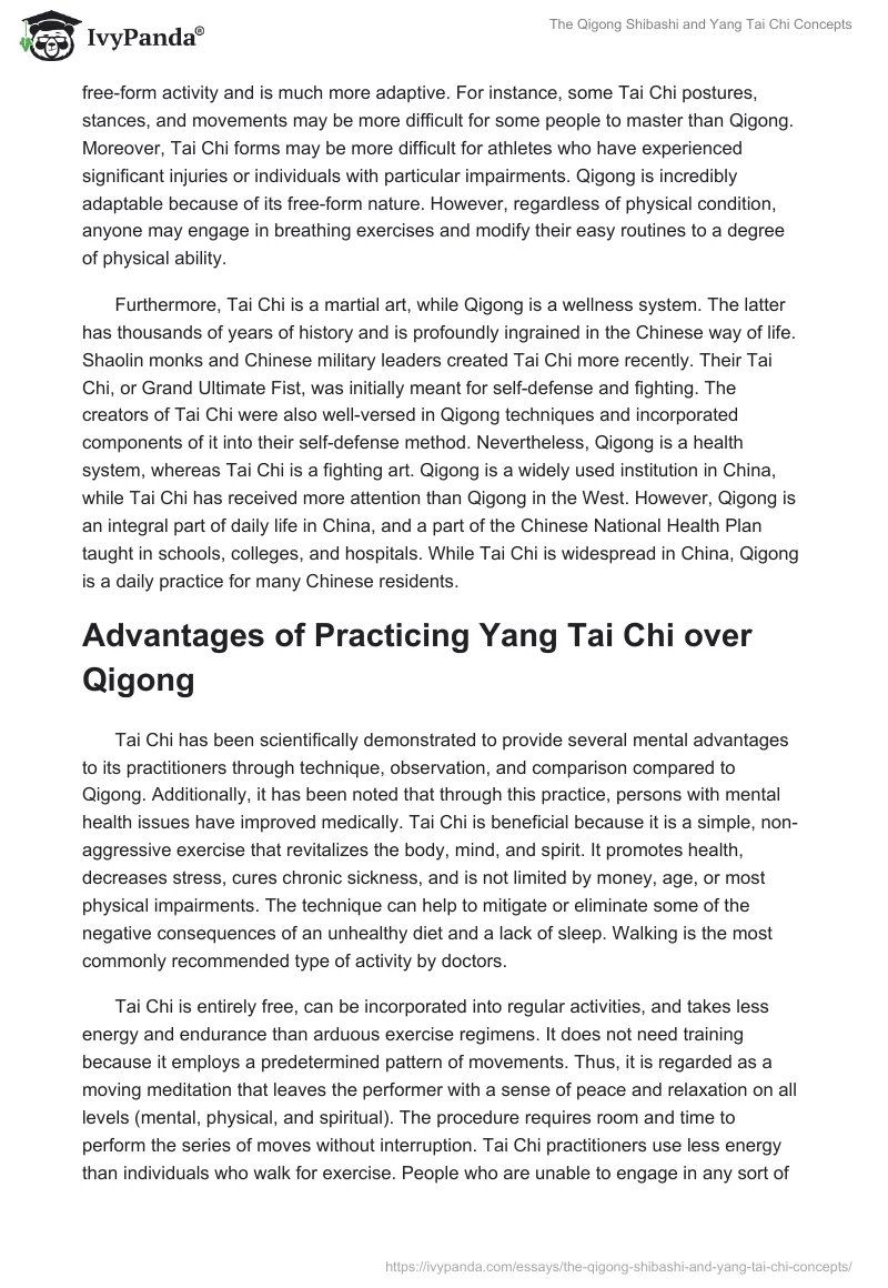 The Qigong Shibashi and Yang Tai Chi Concepts. Page 2