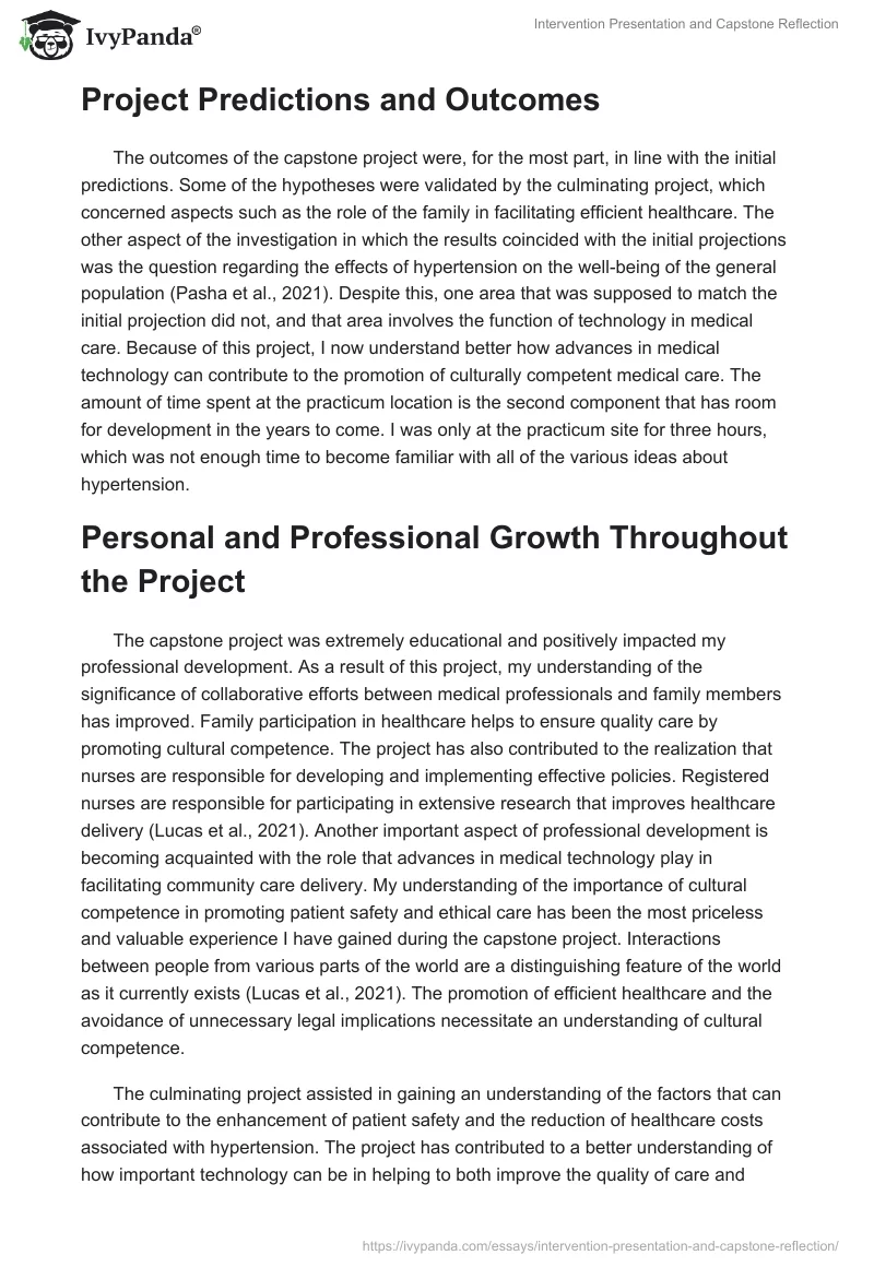 Intervention Presentation and Capstone Reflection. Page 3