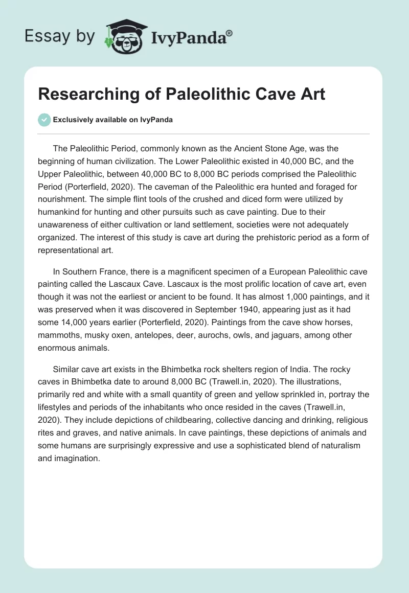 Researching of Paleolithic Cave Art. Page 1