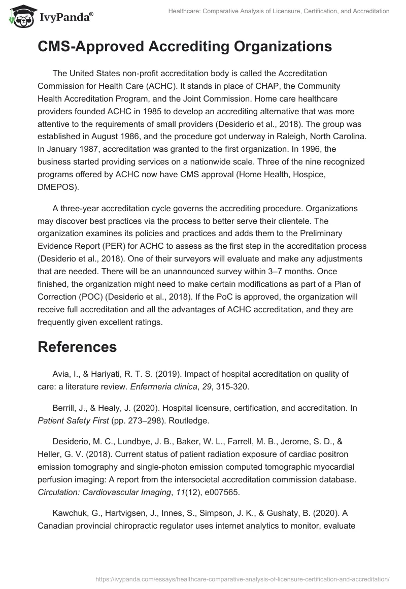 Healthcare: Comparative Analysis of Licensure, Certification, and Accreditation. Page 3