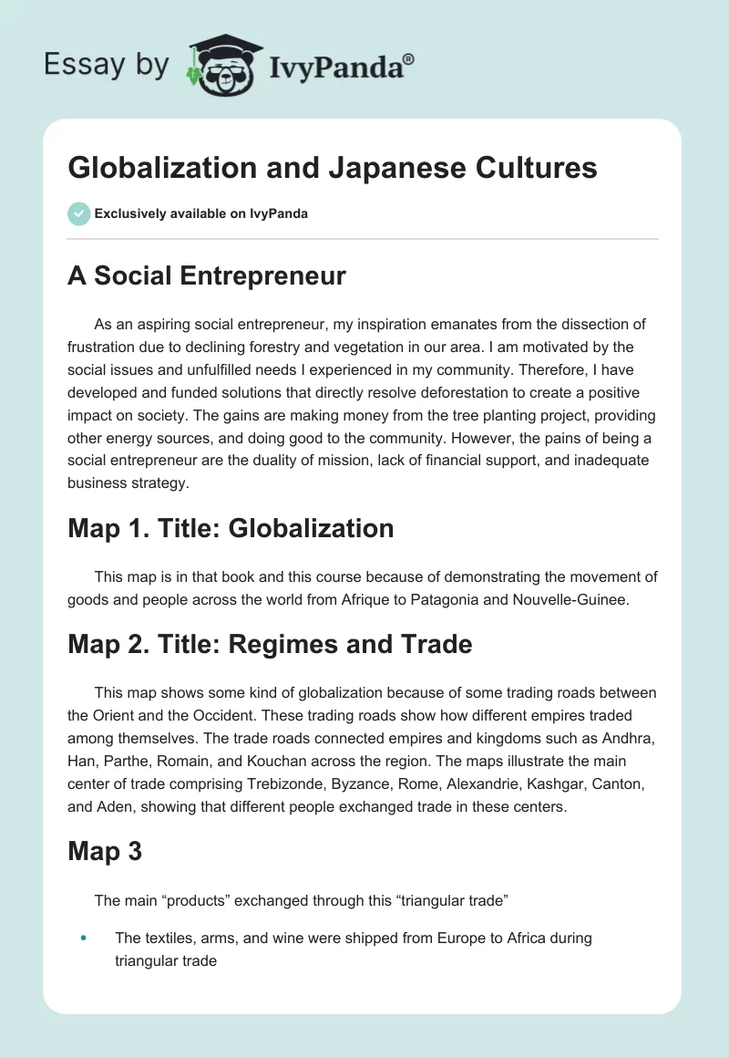 Globalization and Japanese Cultures. Page 1
