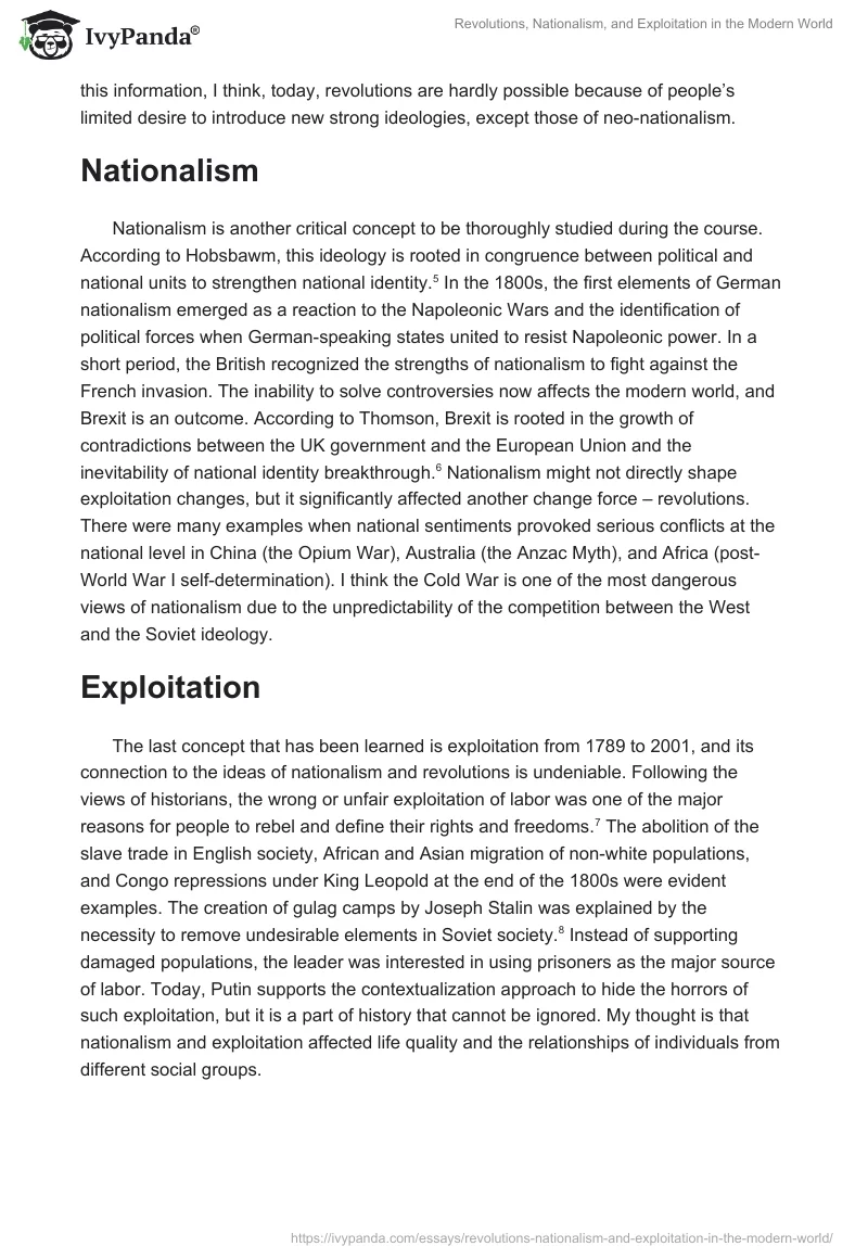 Revolutions, Nationalism, and Exploitation in the Modern World. Page 2