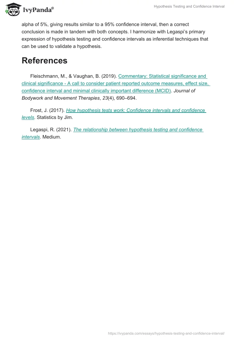 Hypothesis Testing and Confidence Interval. Page 2