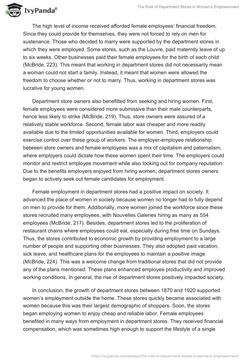 The Role of Department Stores in Women’s Empowerment. Page 2
