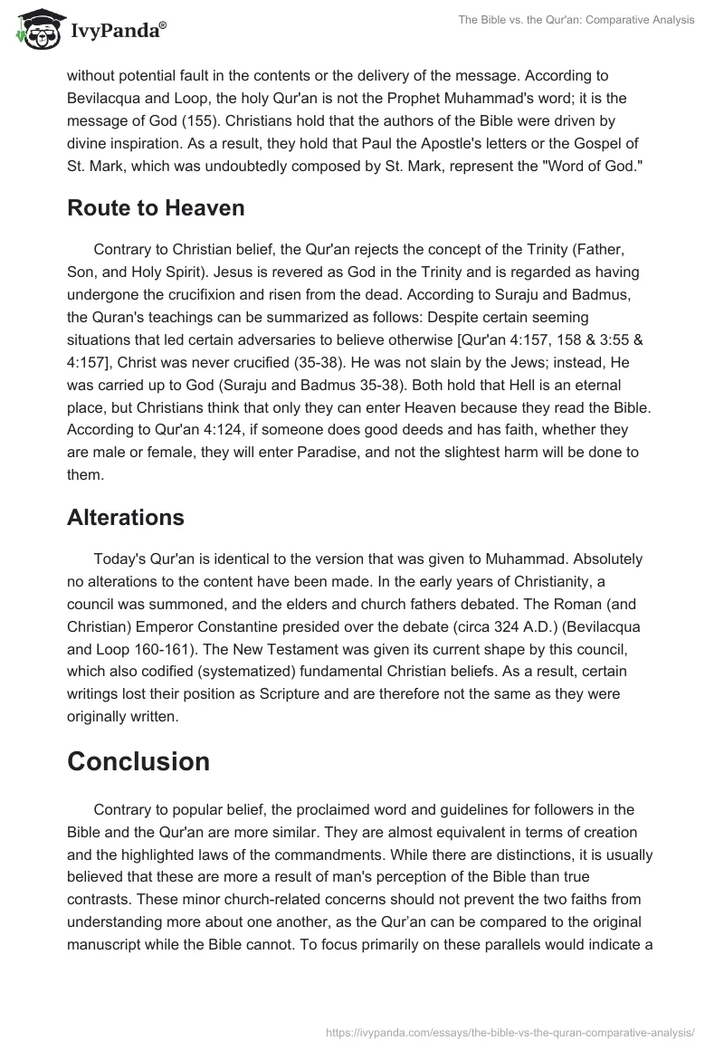 The Bible vs. the Qur'an: Comparative Analysis. Page 3