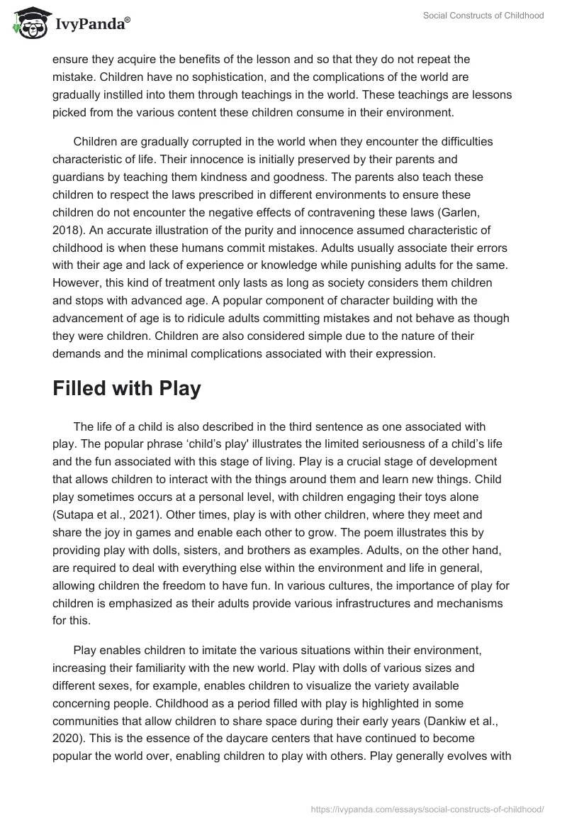 Social Constructs of Childhood. Page 3