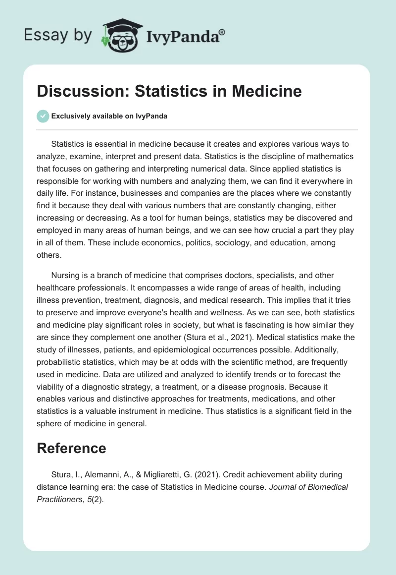Discussion: Statistics in Medicine. Page 1