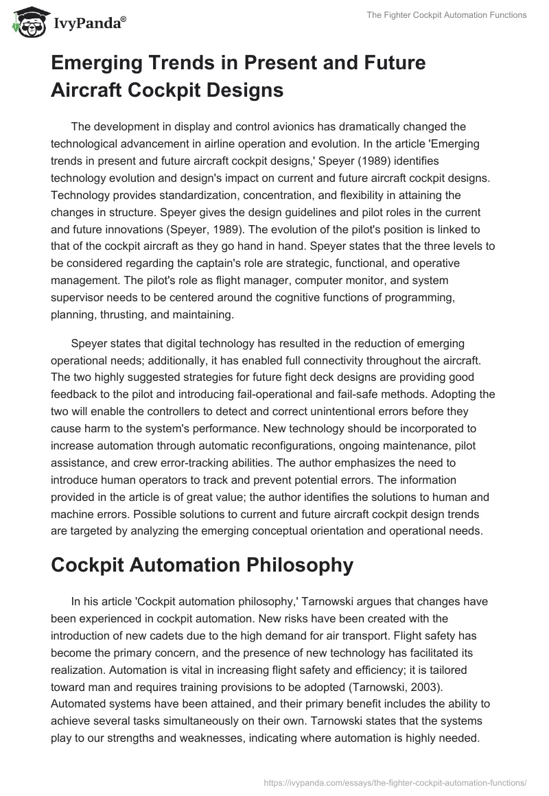 The Fighter Cockpit Automation Functions. Page 2