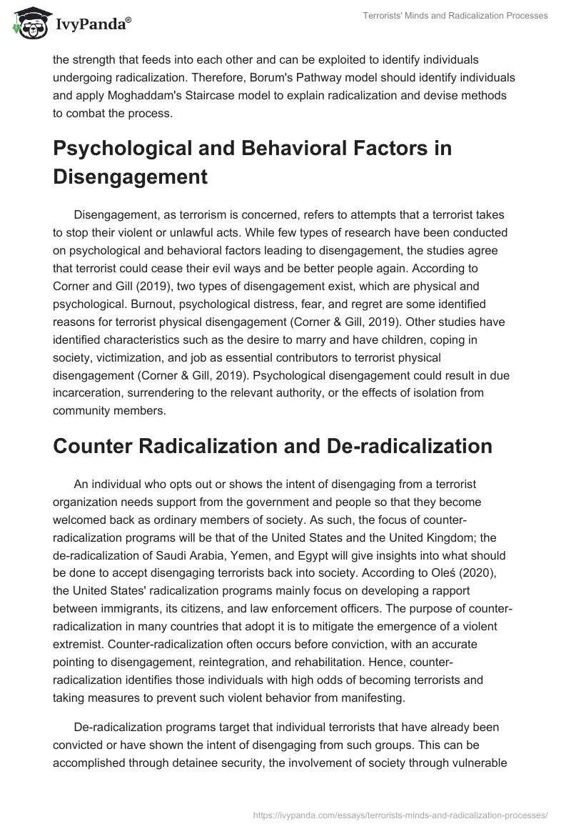 Terrorists' Minds and Radicalization Processes. Page 4
