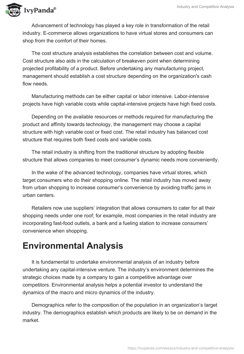 Industry and Competitive Analysis. Page 2