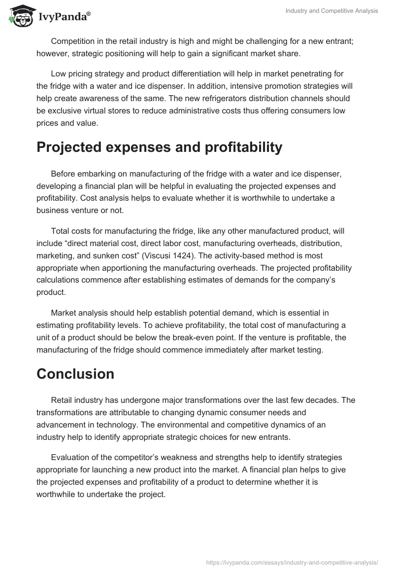 Industry and Competitive Analysis. Page 5