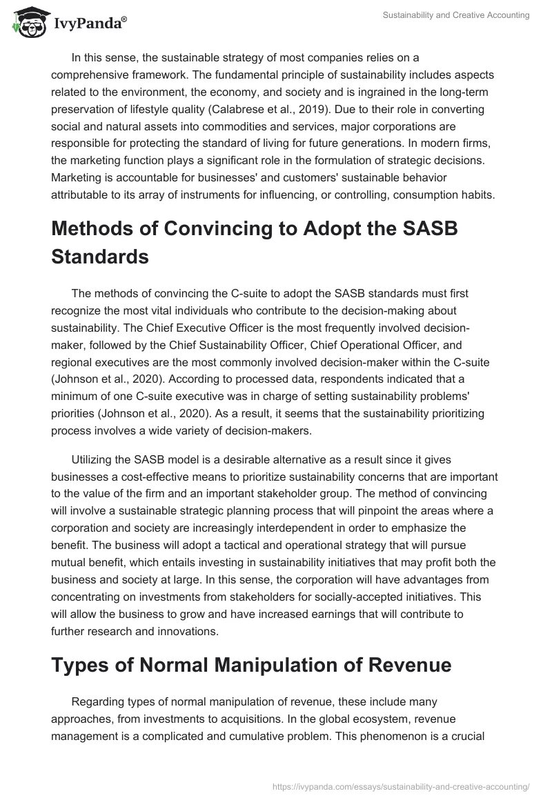 Sustainability and Creative Accounting. Page 2