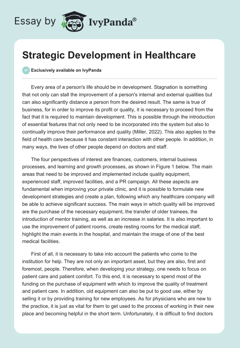 Strategic Development in Healthcare. Page 1