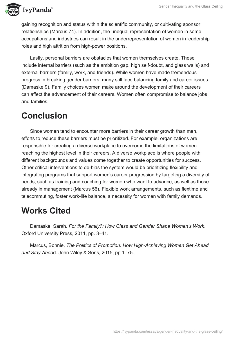 Gender Inequality and the Glass Ceiling. Page 2