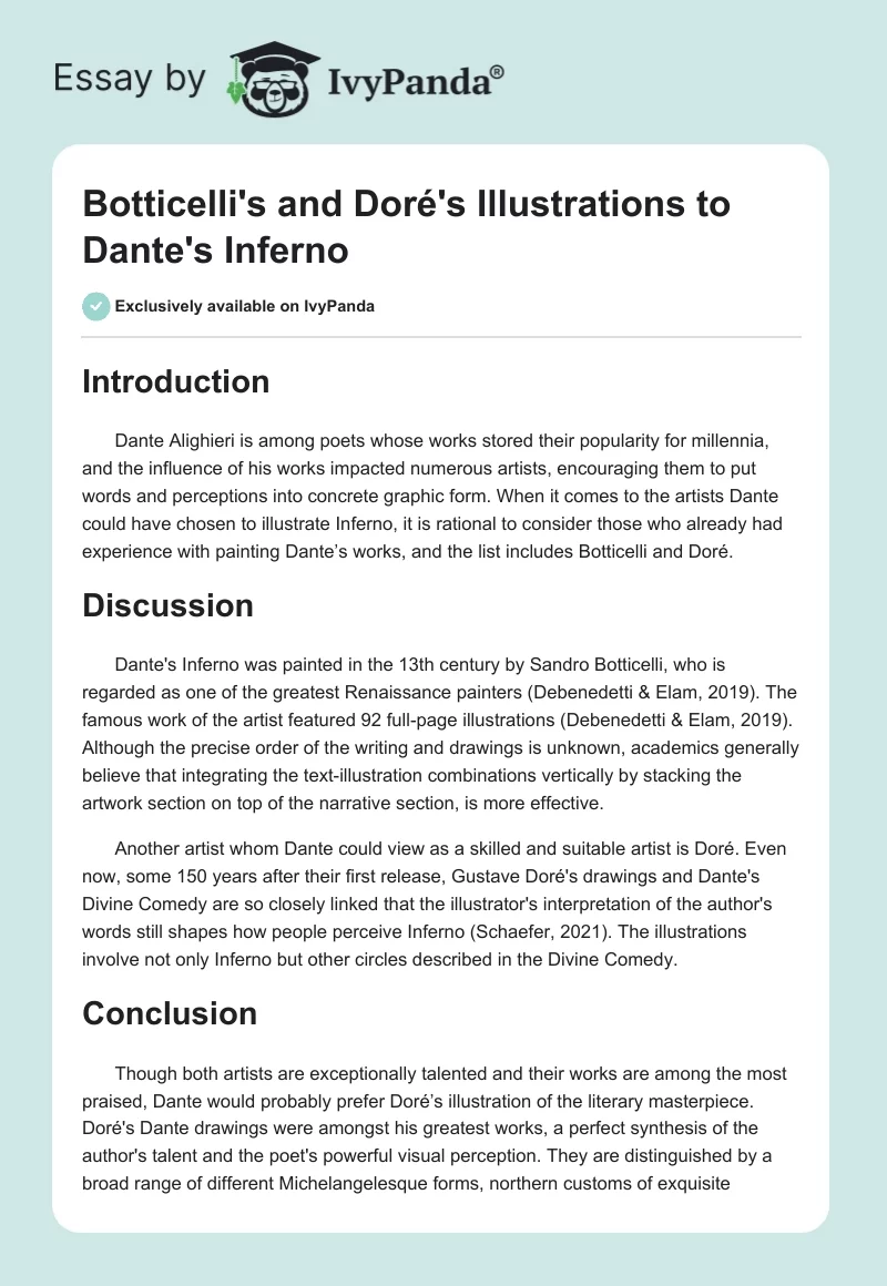 2.3.13 Essay.pdf - In this activity you'll write an argument about which of  two artists Dante would have chosen to illustrate the Inferno. You'll