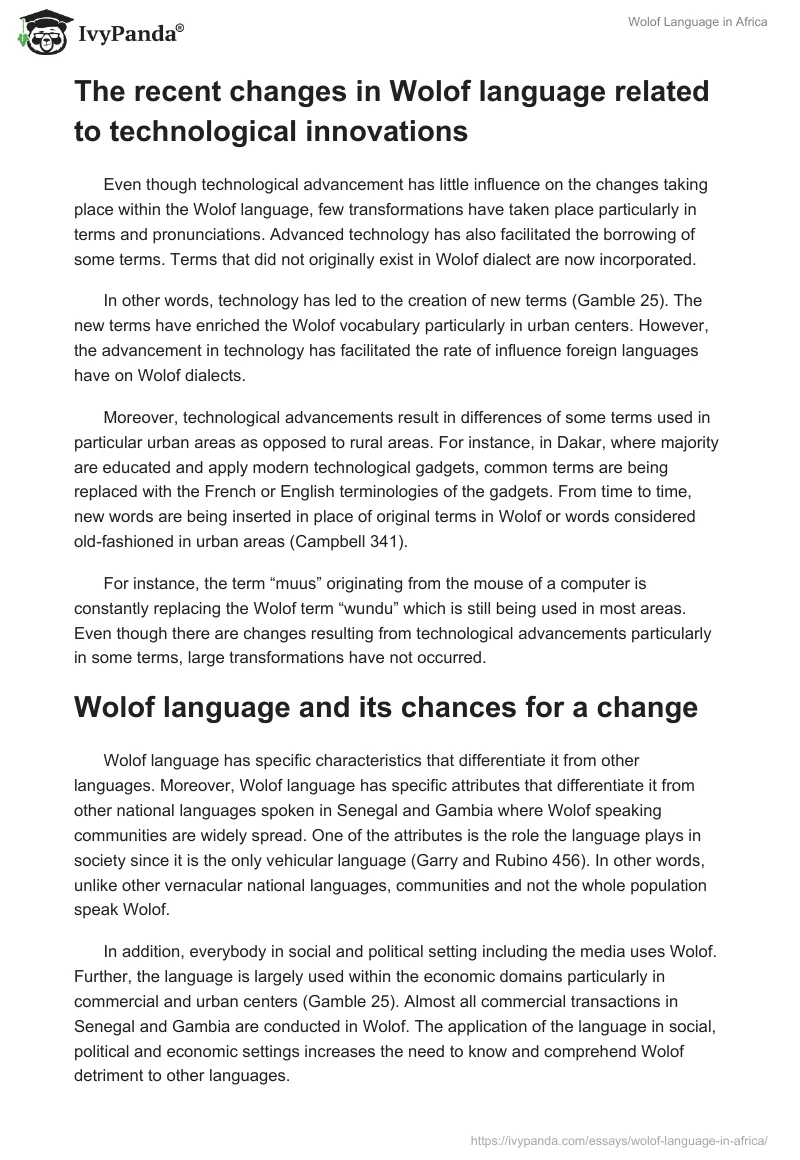 Wolof Language in Africa. Page 4