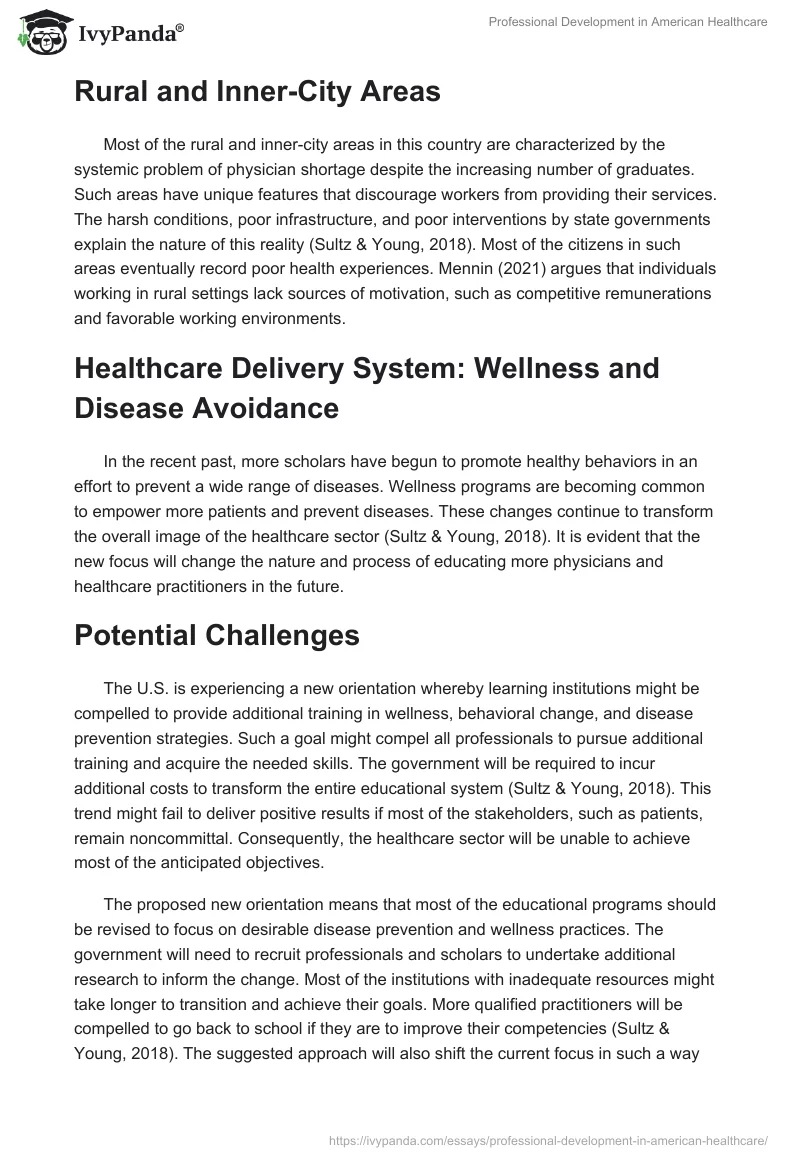 Professional Development in American Healthcare. Page 3