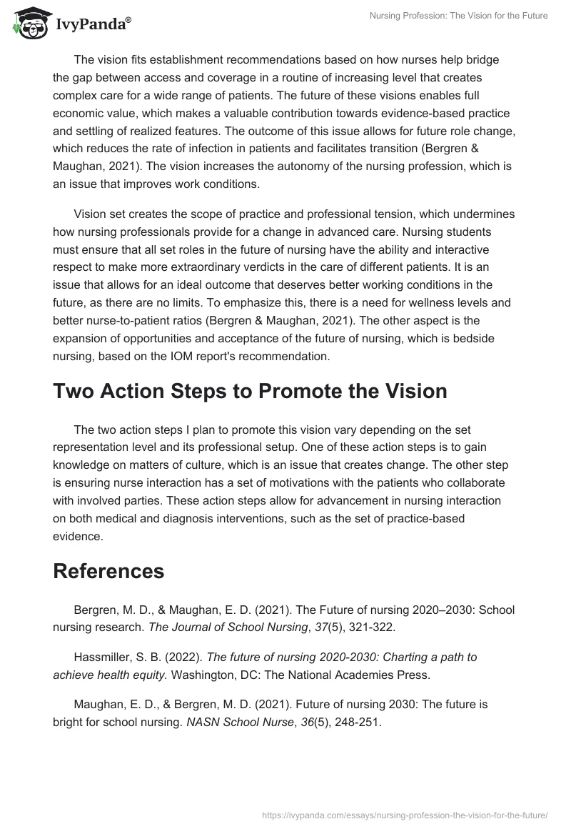 Nursing Profession: The Vision for the Future. Page 2
