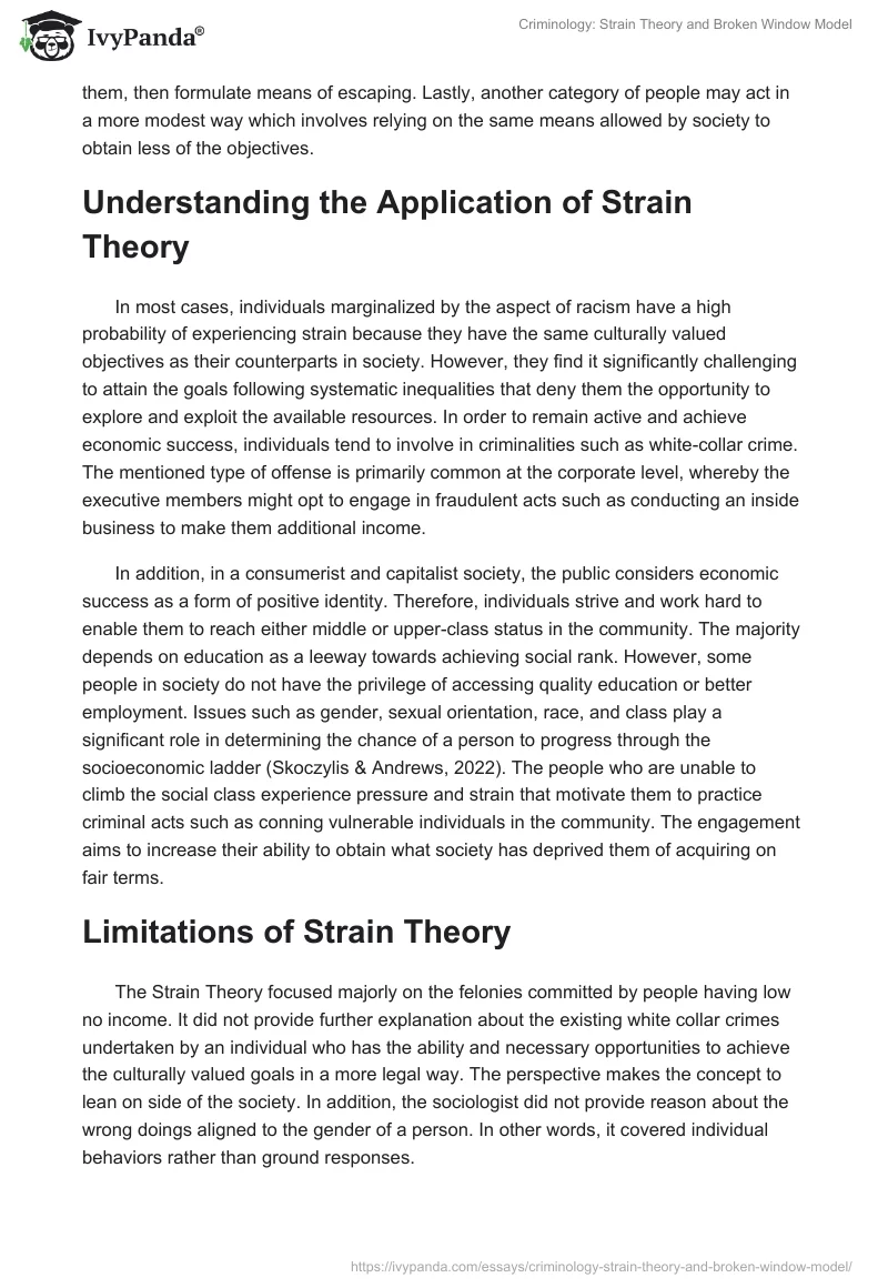 Criminology: Strain Theory and Broken Window Model. Page 3
