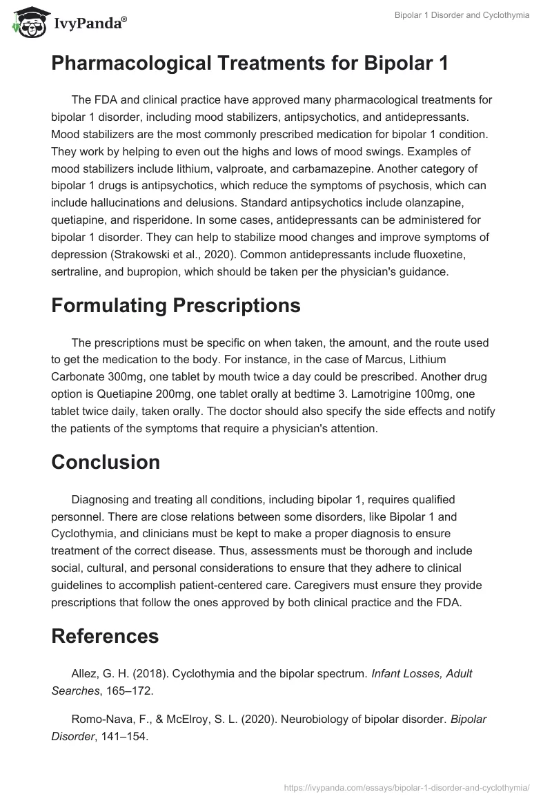 Bipolar 1 Disorder and Cyclothymia. Page 3