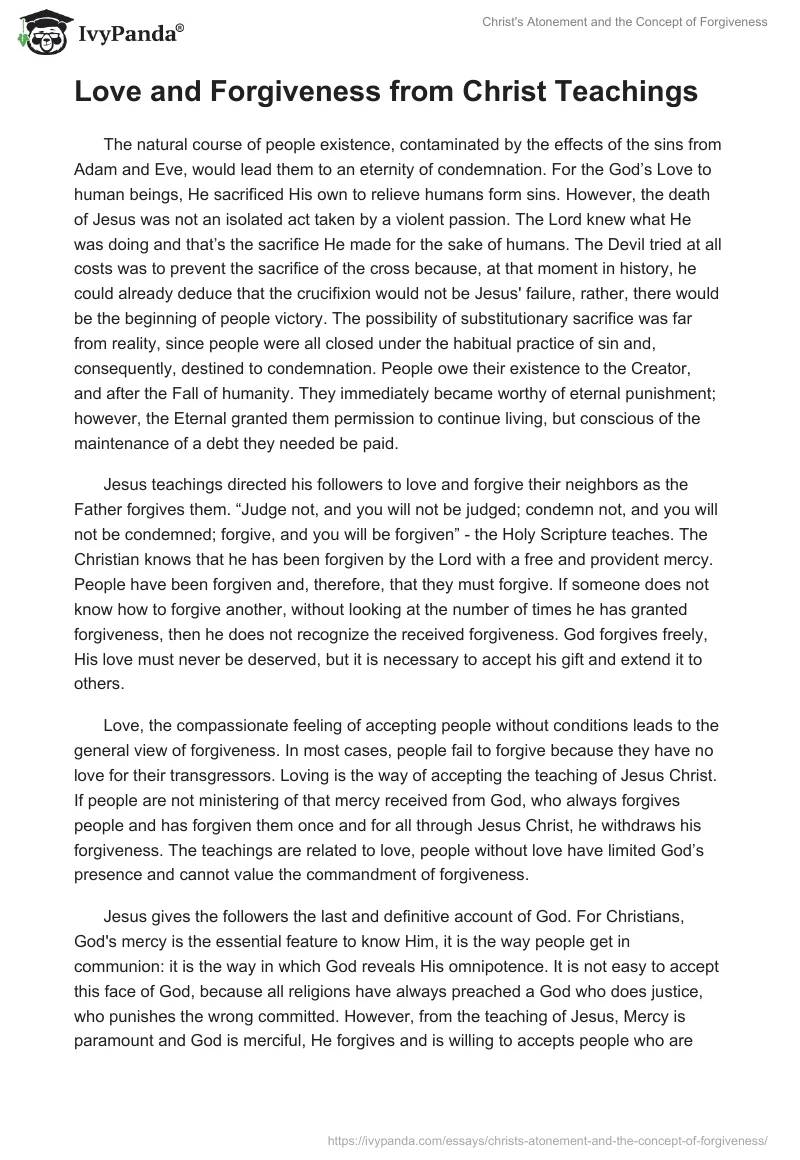 Christ's Atonement and the Concept of Forgiveness. Page 2