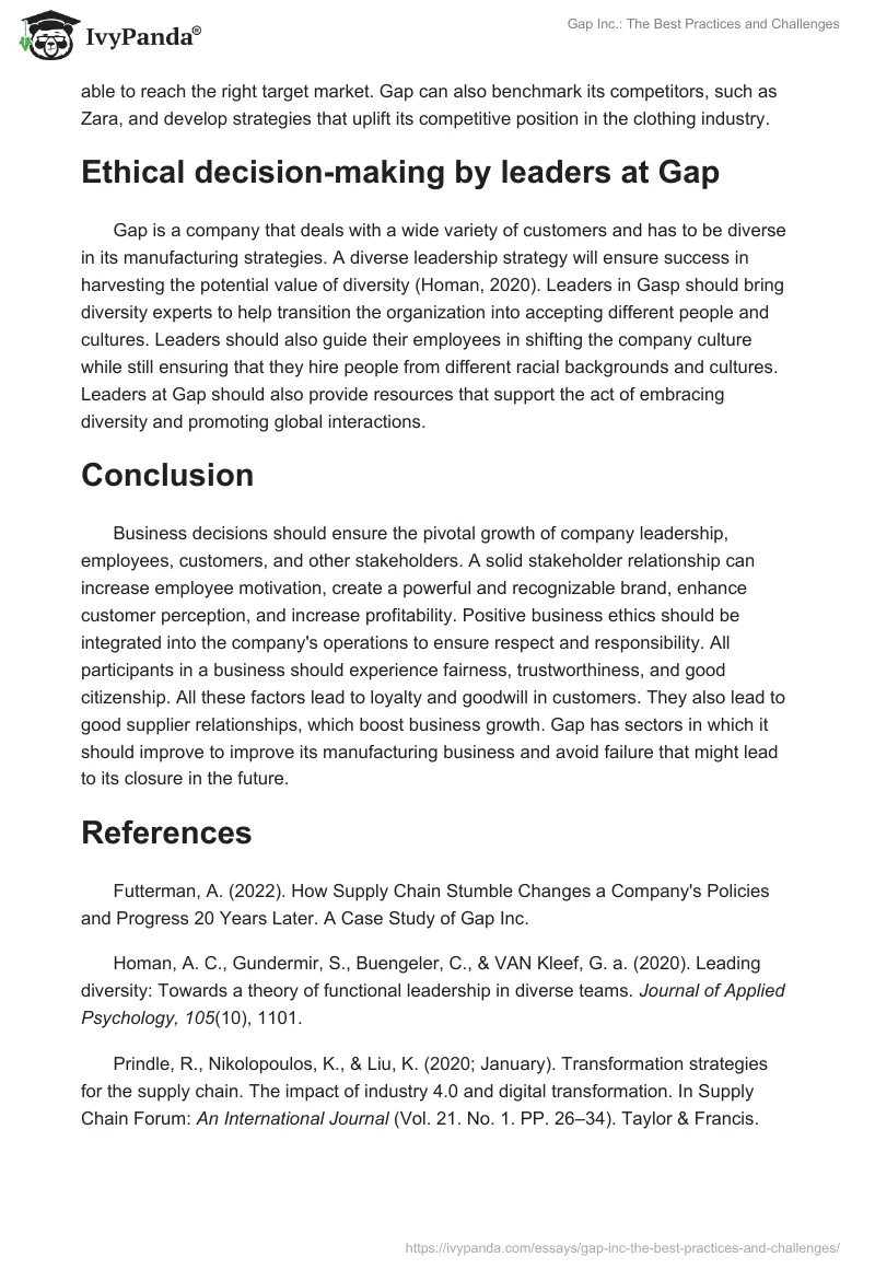 Gap Inc.: The Best Practices and Challenges. Page 4