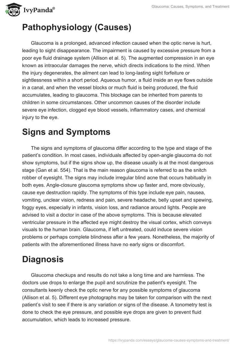 Glaucoma: Causes, Symptoms, and Treatment. Page 2