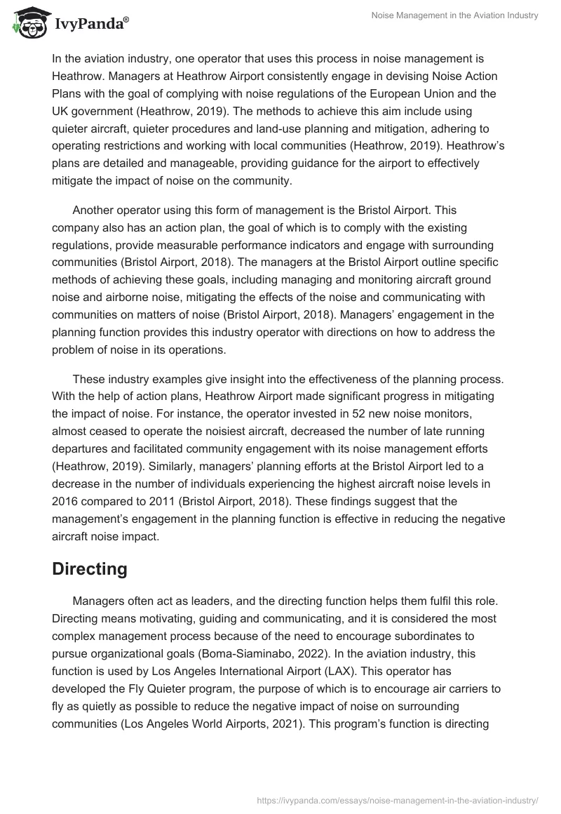 Noise Management in the Aviation Industry. Page 3