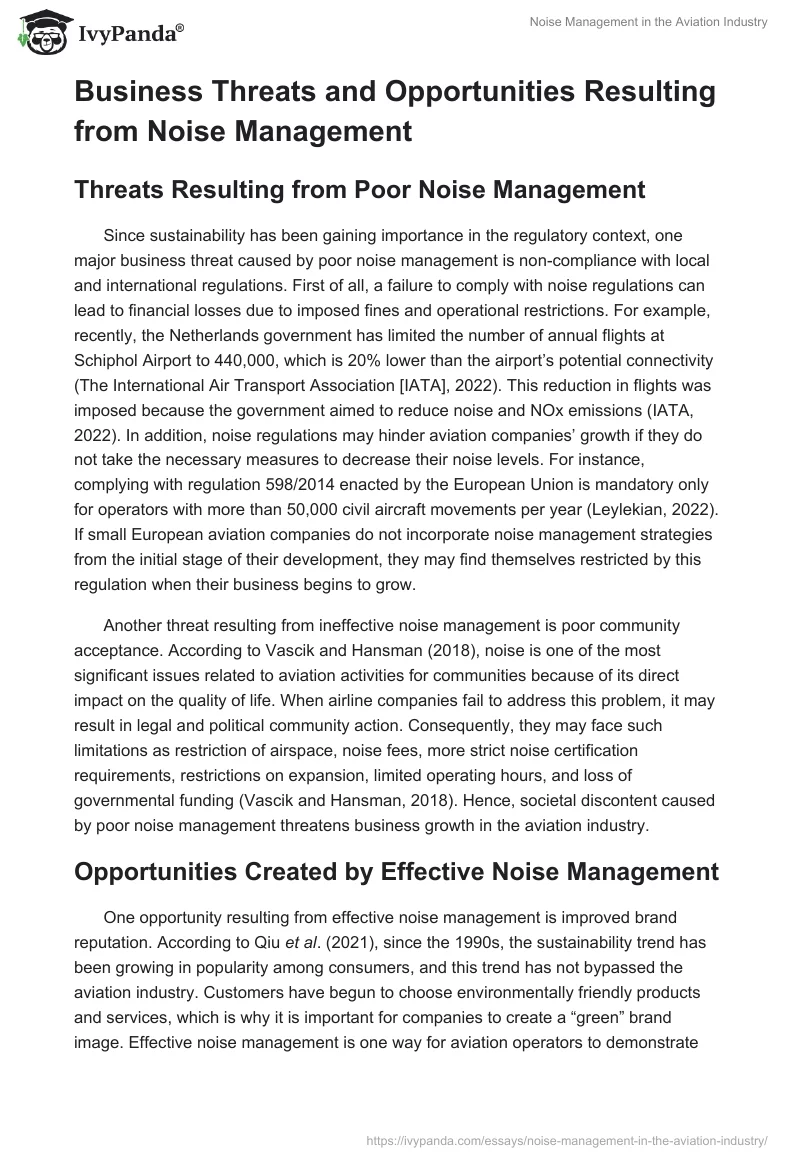 Noise Management in the Aviation Industry. Page 5