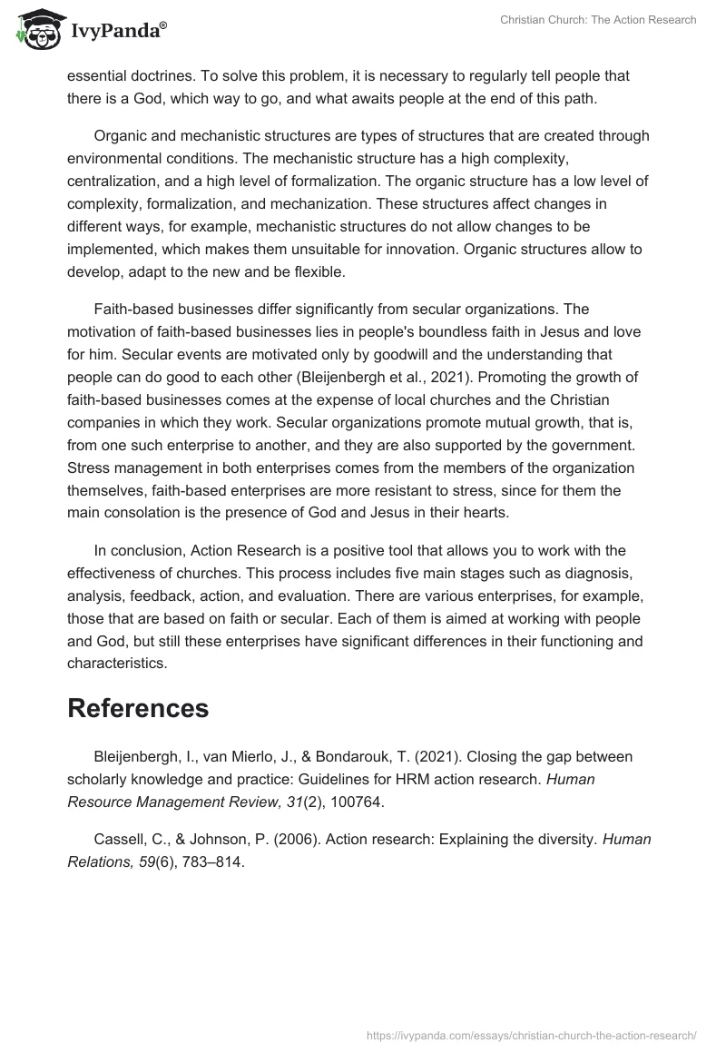 Christian Church: The Action Research. Page 2