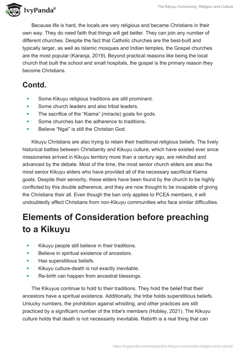 The Kikuyu Community: Religion and Culture. Page 5