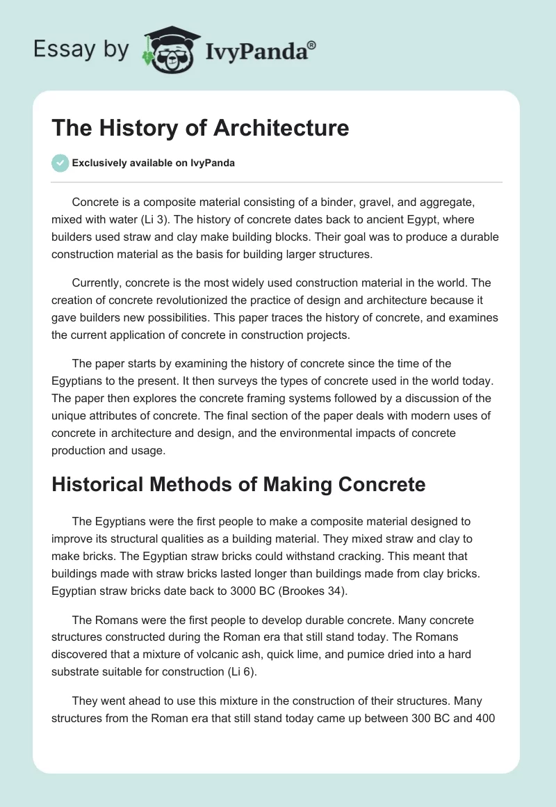 The History of Architecture. Page 1