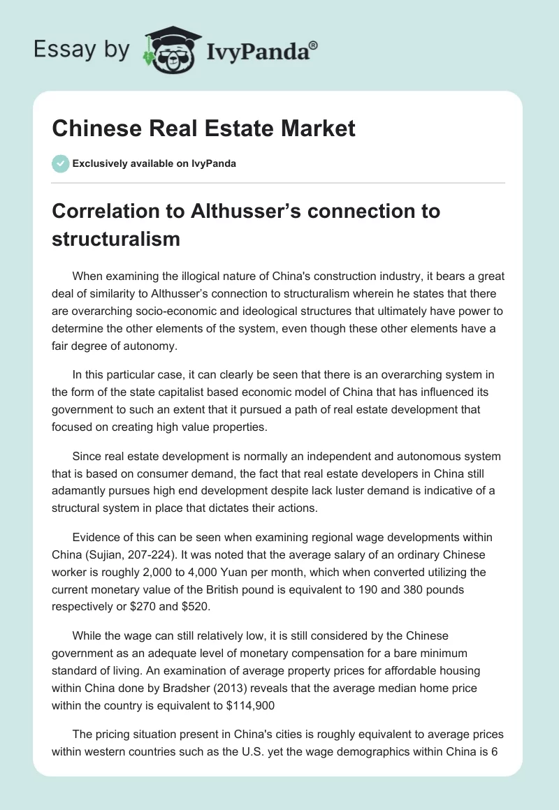 Chinese Real Estate Market. Page 1