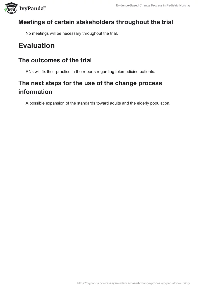 Evidence-Based Change Process in Pediatric Nursing. Page 5