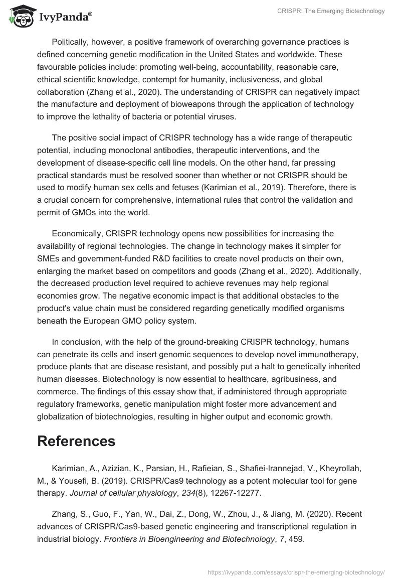 CRISPR: The Emerging Biotechnology. Page 2