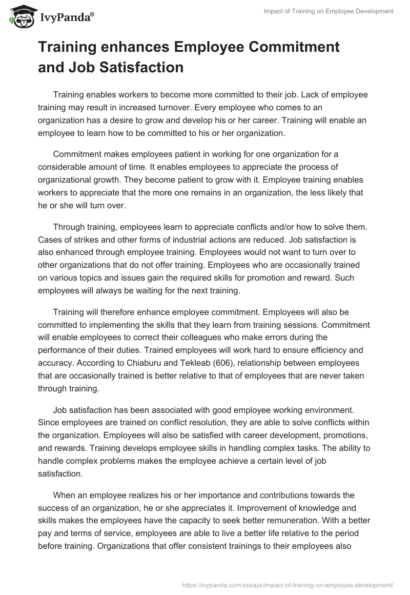 Importance of Training and Development for Employees. Page 5