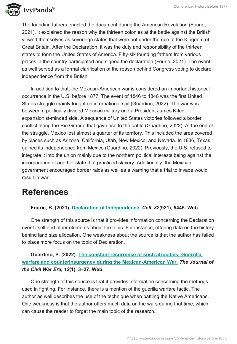Conference: History Before 1877. Page 2