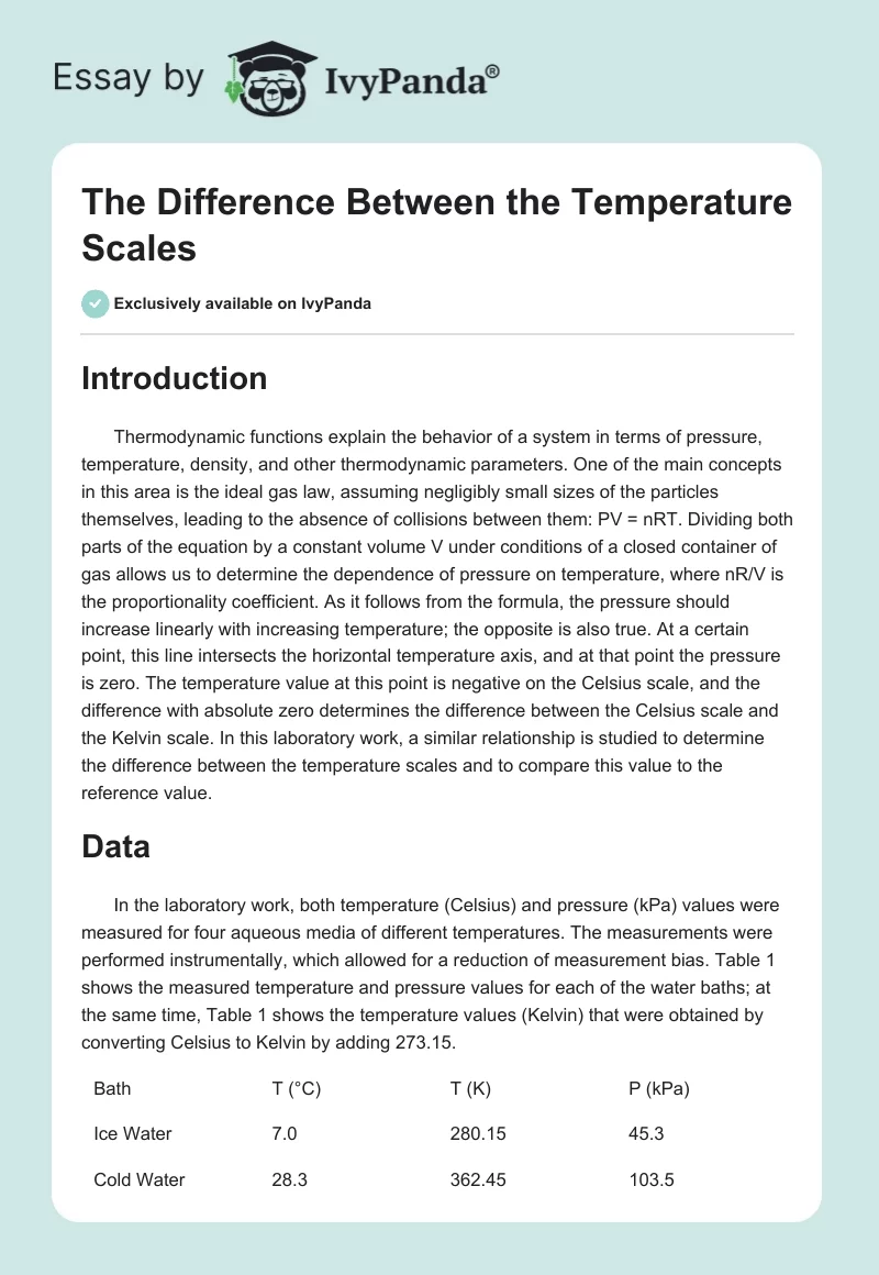The Difference Between the Temperature Scales. Page 1